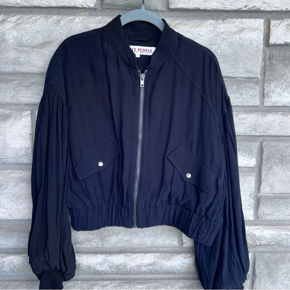 Free People On Pointe Bomber XS Black New No Tags $250